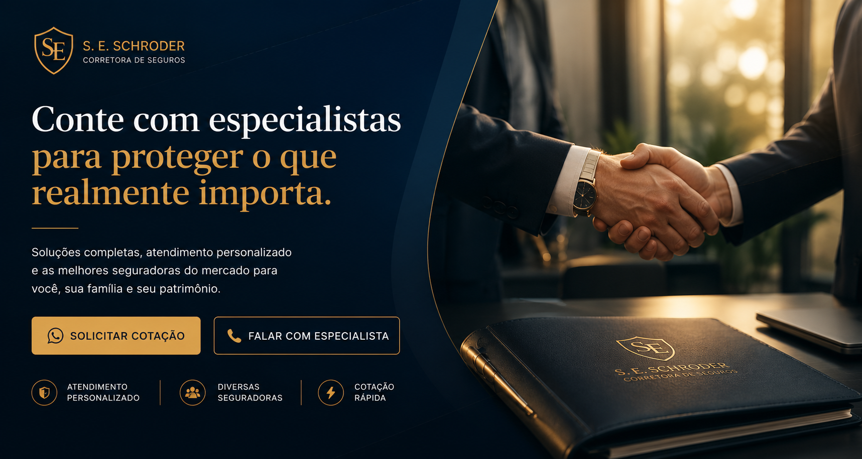 Fundo de contato premium para corretora de seguros